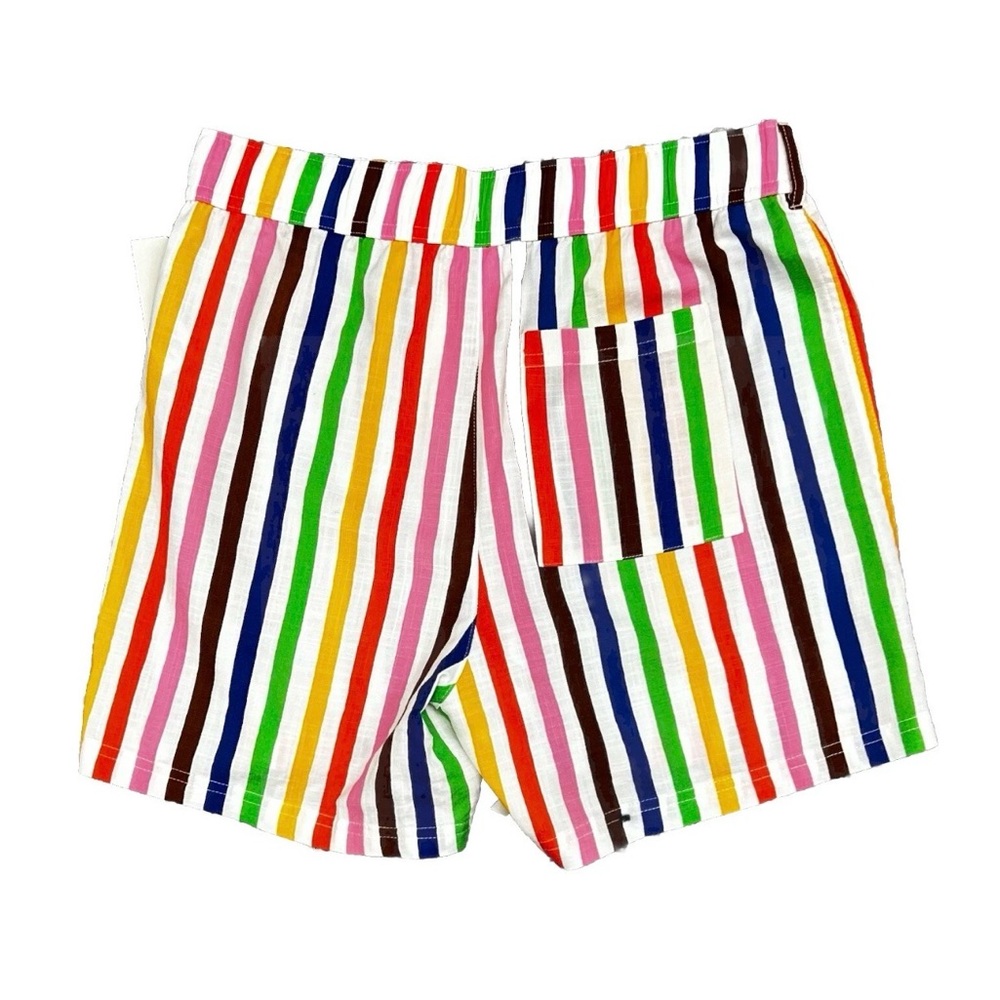 NWT Rainbow Stripe Elastic Waist Shorts - Picture 2 of 4